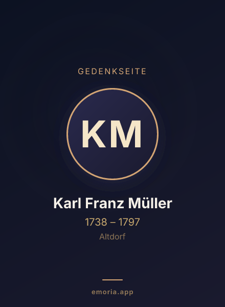 Gedenkportrait von Karl Franz Müller