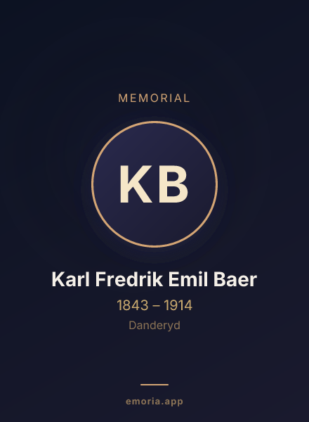 Memorial portrait of Karl Fredrik Emil Baer