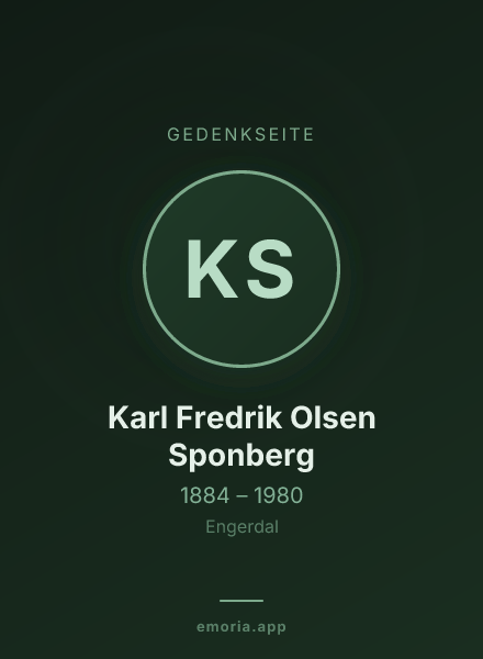 Gedenkportrait von Karl Fredrik Olsen Sponberg