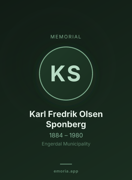 Memorial portrait of Karl Fredrik Olsen Sponberg