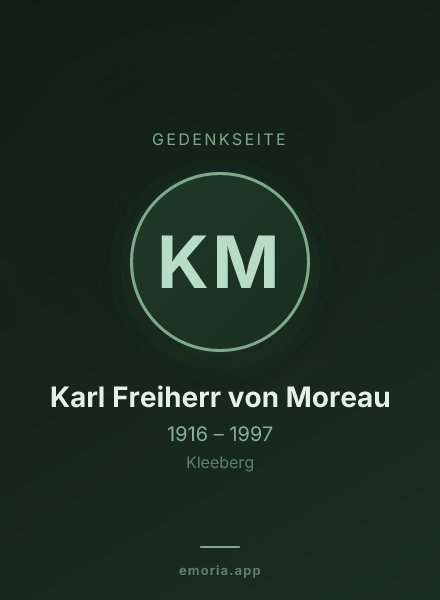 Gedenkportrait von Karl Freiherr von Moreau