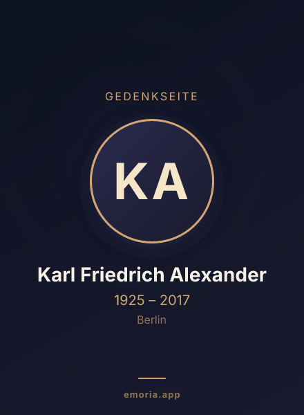 Gedenkportrait von Karl Friedrich Alexander