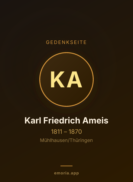Gedenkportrait von Karl Friedrich Ameis