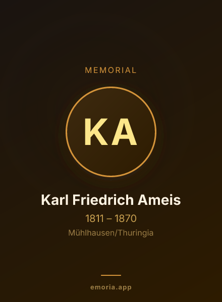 Memorial portrait of Karl Friedrich Ameis