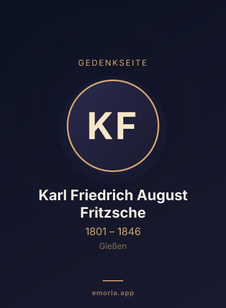 Gedenkportrait von Karl Friedrich August Fritzsche