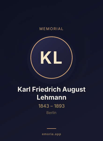 Memorial portrait of Karl Friedrich August Lehmann