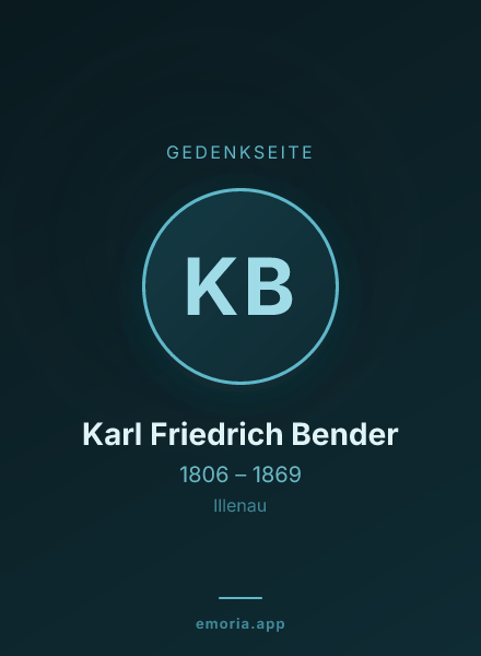 Gedenkportrait von Karl Friedrich Bender