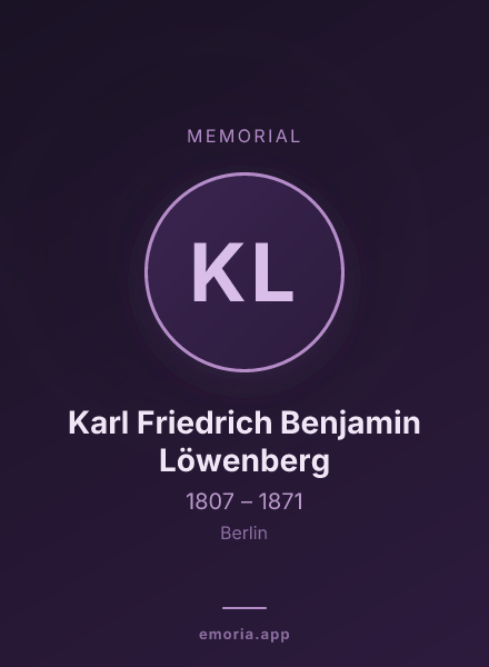 Memorial portrait of Karl Friedrich Benjamin Löwenberg