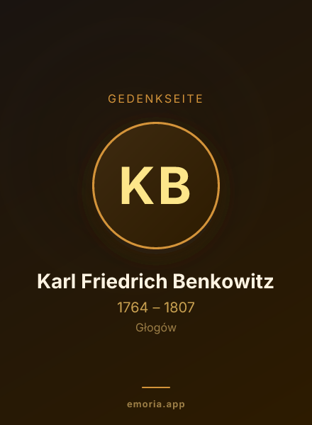 Gedenkportrait von Karl Friedrich Benkowitz