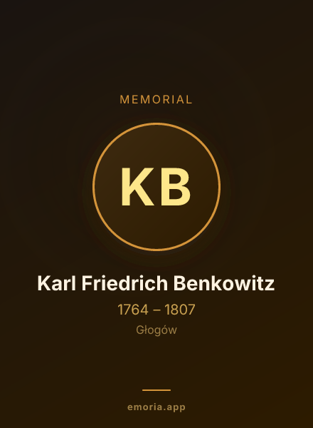 Memorial portrait of Karl Friedrich Benkowitz