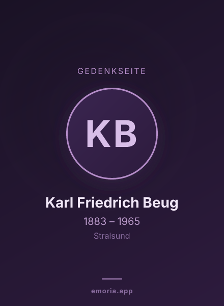 Gedenkportrait von Karl Friedrich Beug