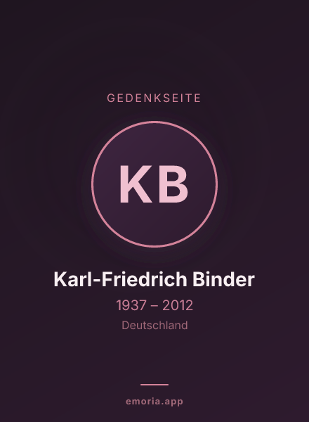 Gedenkportrait von Karl-Friedrich Binder