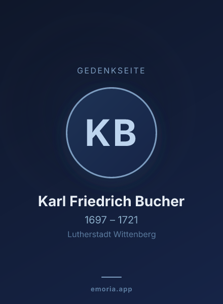Gedenkportrait von Karl Friedrich Bucher