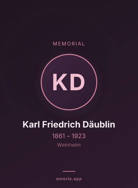 Memorial portrait of Karl Friedrich Däublin