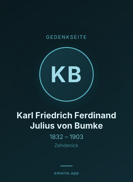 Gedenkportrait von Karl Friedrich Ferdinand Julius von Bumke
