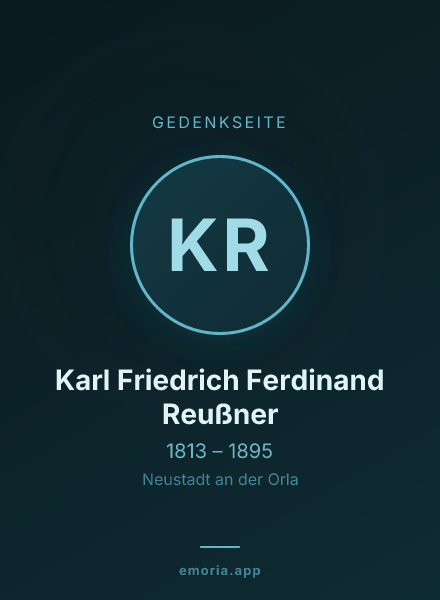 Gedenkportrait von Karl Friedrich Ferdinand Reußner