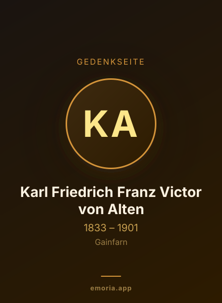 Gedenkportrait von Karl Friedrich Franz Victor von Alten