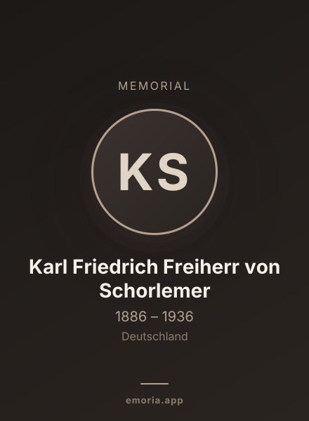 Memorial portrait of Karl Friedrich Freiherr von Schorlemer