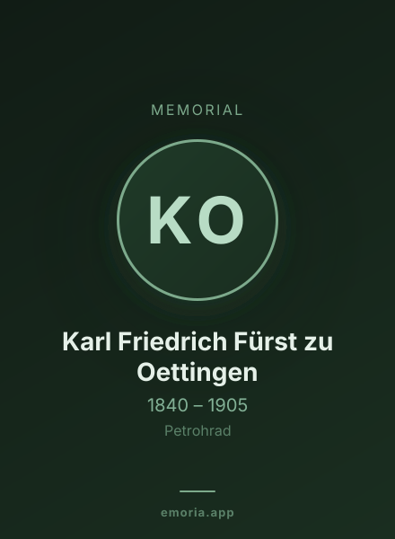 Memorial portrait of Karl Friedrich Fürst zu Oettingen