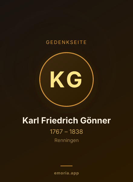 Gedenkportrait von Karl Friedrich Gönner