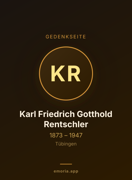 Gedenkportrait von Karl Friedrich Gotthold Rentschler