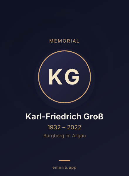 Memorial portrait of Karl-Friedrich Groß