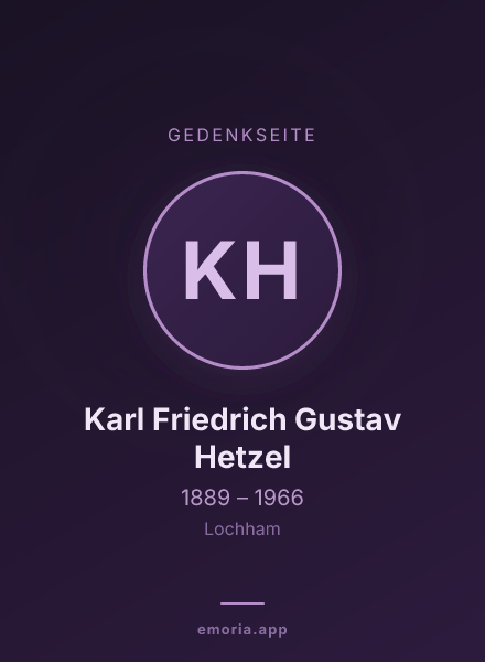 Gedenkportrait von Karl Friedrich Gustav Hetzel