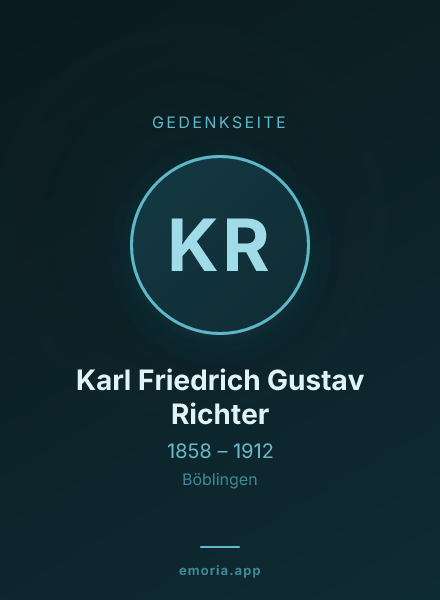 Gedenkportrait von Karl Friedrich Gustav Richter