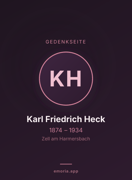 Gedenkportrait von Karl Friedrich Heck