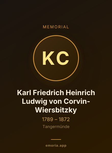 Memorial portrait of Karl Friedrich Heinrich Ludwig von Corvin-Wiersbitzky