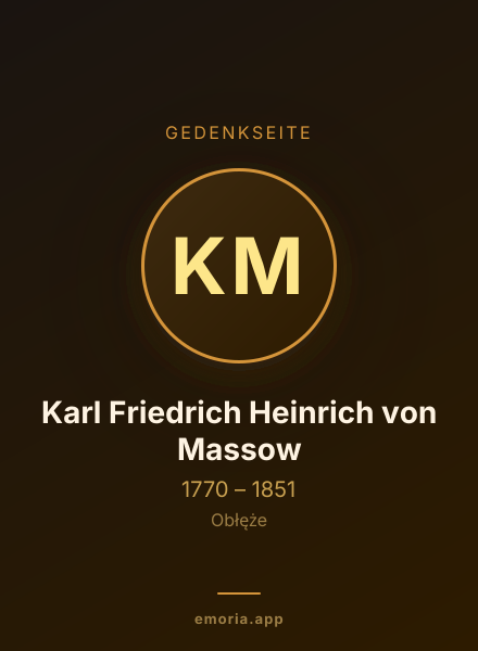 Gedenkportrait von Karl Friedrich Heinrich von Massow
