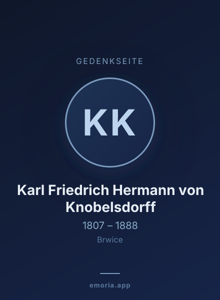 Gedenkportrait von Karl Friedrich Hermann von Knobelsdorff