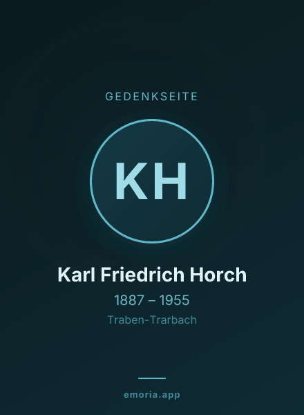 Gedenkportrait von Karl Friedrich Horch
