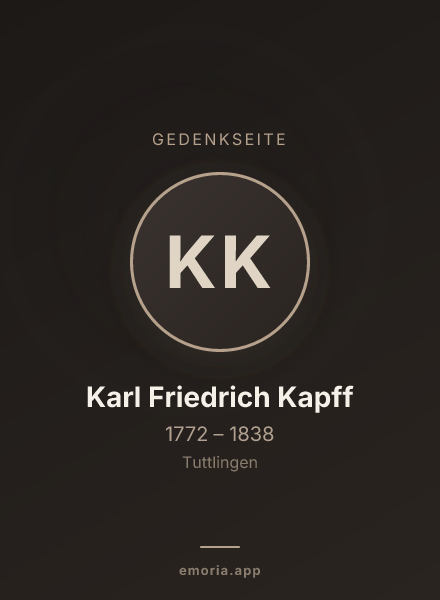 Gedenkportrait von Karl Friedrich Kapff