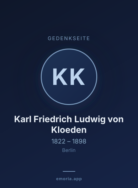 Gedenkportrait von Karl Friedrich Ludwig von Kloeden
