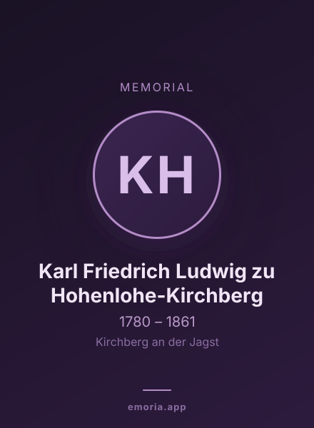 Memorial portrait of Karl Friedrich Ludwig zu Hohenlohe-Kirchberg