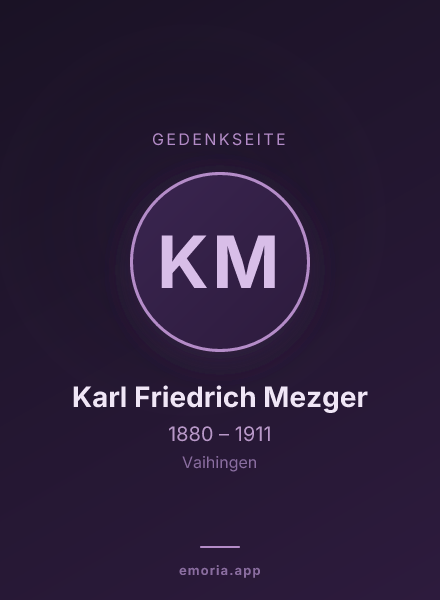 Gedenkportrait von Karl Friedrich Mezger