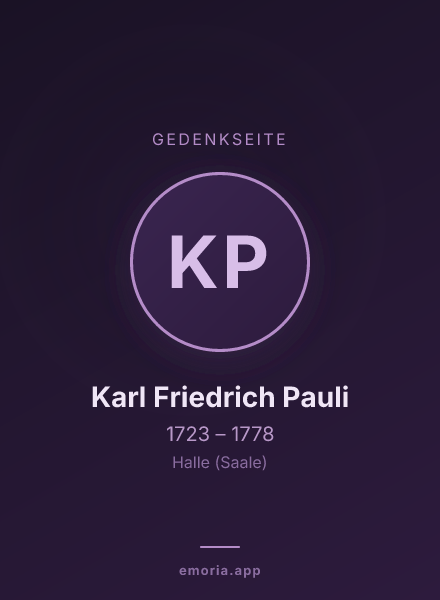 Gedenkportrait von Karl Friedrich Pauli