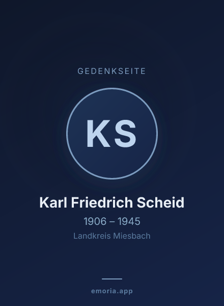 Gedenkportrait von Karl Friedrich Scheid