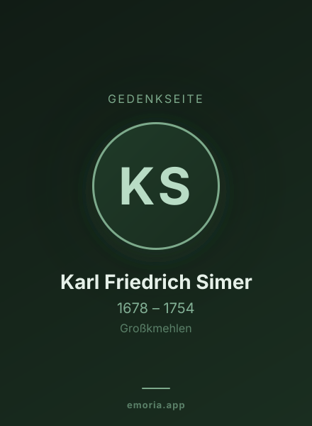 Gedenkportrait von Karl Friedrich Simer