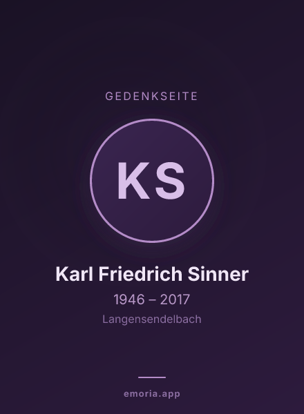 Gedenkportrait von Karl Friedrich Sinner