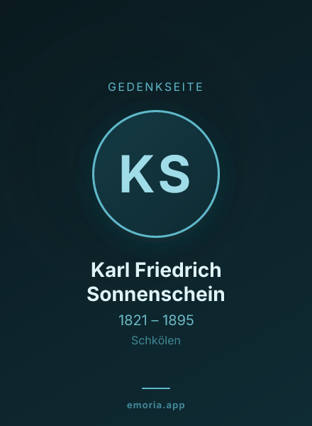 Gedenkportrait von Karl Friedrich Sonnenschein