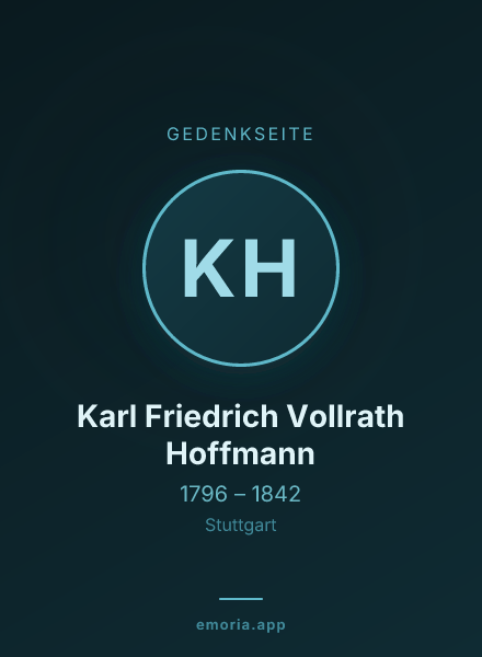 Gedenkportrait von Karl Friedrich Vollrath Hoffmann