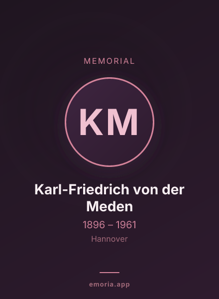 Memorial portrait of Karl-Friedrich von der Meden