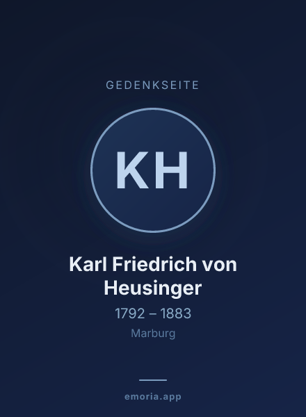 Gedenkportrait von Karl Friedrich von Heusinger
