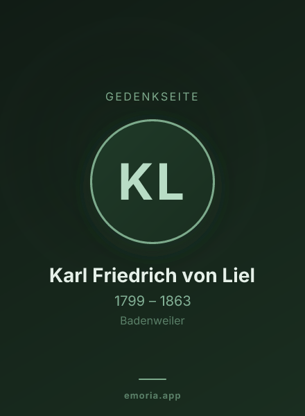 Gedenkportrait von Karl Friedrich von Liel