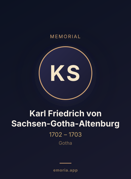 Memorial portrait of Karl Friedrich von Sachsen-Gotha-Altenburg