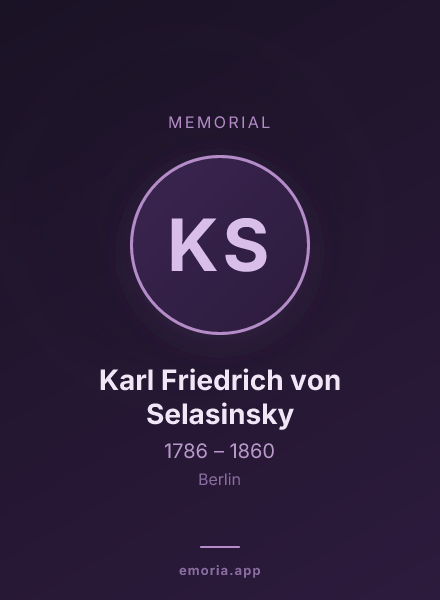 Memorial portrait of Karl Friedrich von Selasinsky