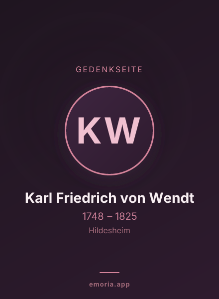 Gedenkportrait von Karl Friedrich von Wendt