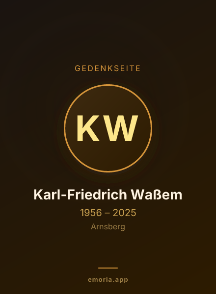 Gedenkportrait von Karl-Friedrich Waßem